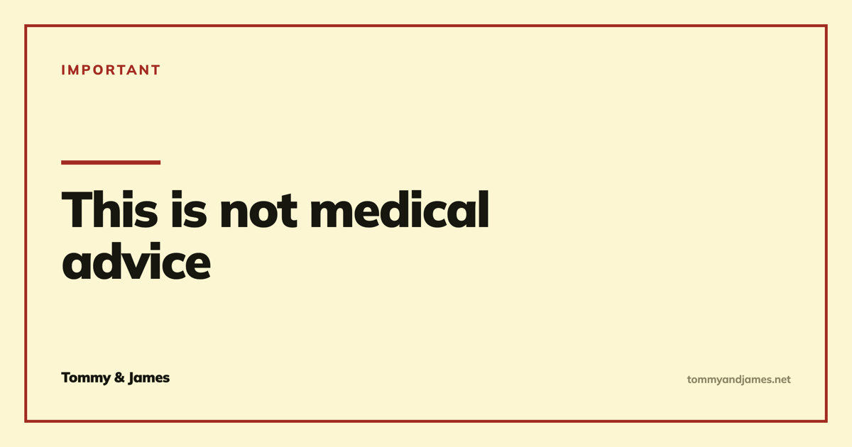 Cover card framed in red reading: this is not medical advice